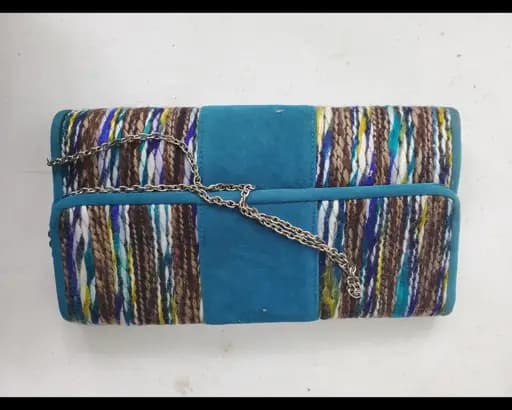 La Regale woven suede clutch
