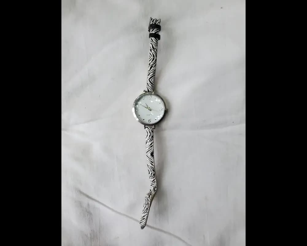 Zebra print quartz watch