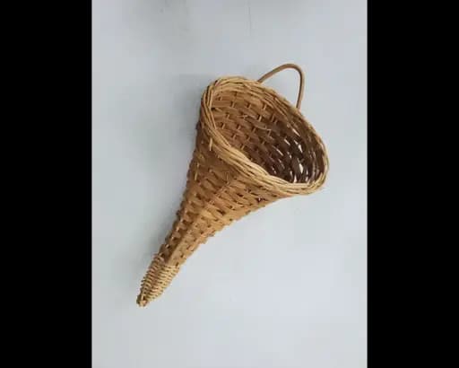 Vintage wicker cornucopia basket
