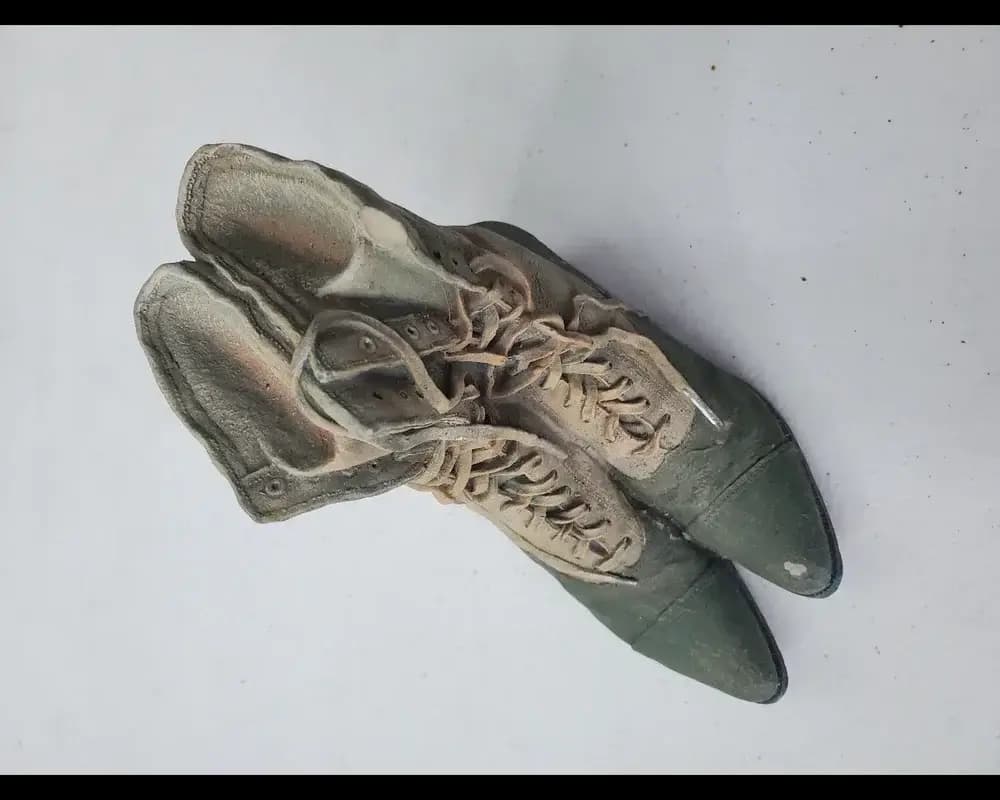 Vintage ceramic lace up boot